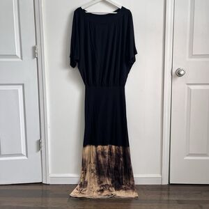 Go Couture Maxi Dress Dolman Sleeve Tie Dye Bottom Sz S USA Goth